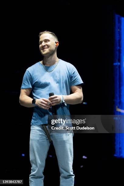 Singer Mike Posner performs onstage in the Sahara Tent during Day 1, Week 2 of Coachella Valley Music and Arts Festival on April 22, 2022 in Indio,...