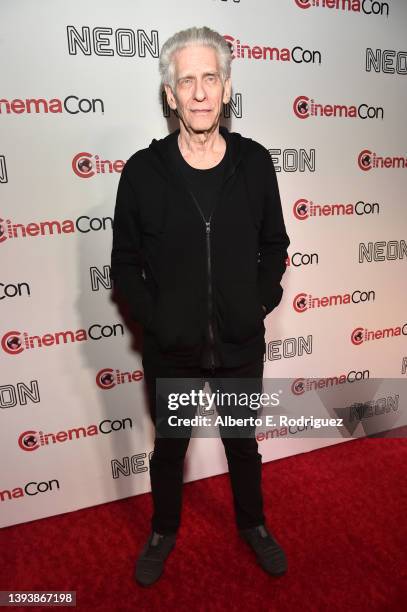 Director David Cronenberg attends CinemaCon 2022 - The State of the Industry and NEON Presentation at The Colosseum at Caesars Palace during...