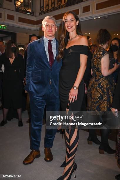 Bastian Schweinsteiger and his wife Ana Ivanović attend the Best Brands Awards at Hotel Bayerischer Hof on April 26, 2022 in Munich, Germany.