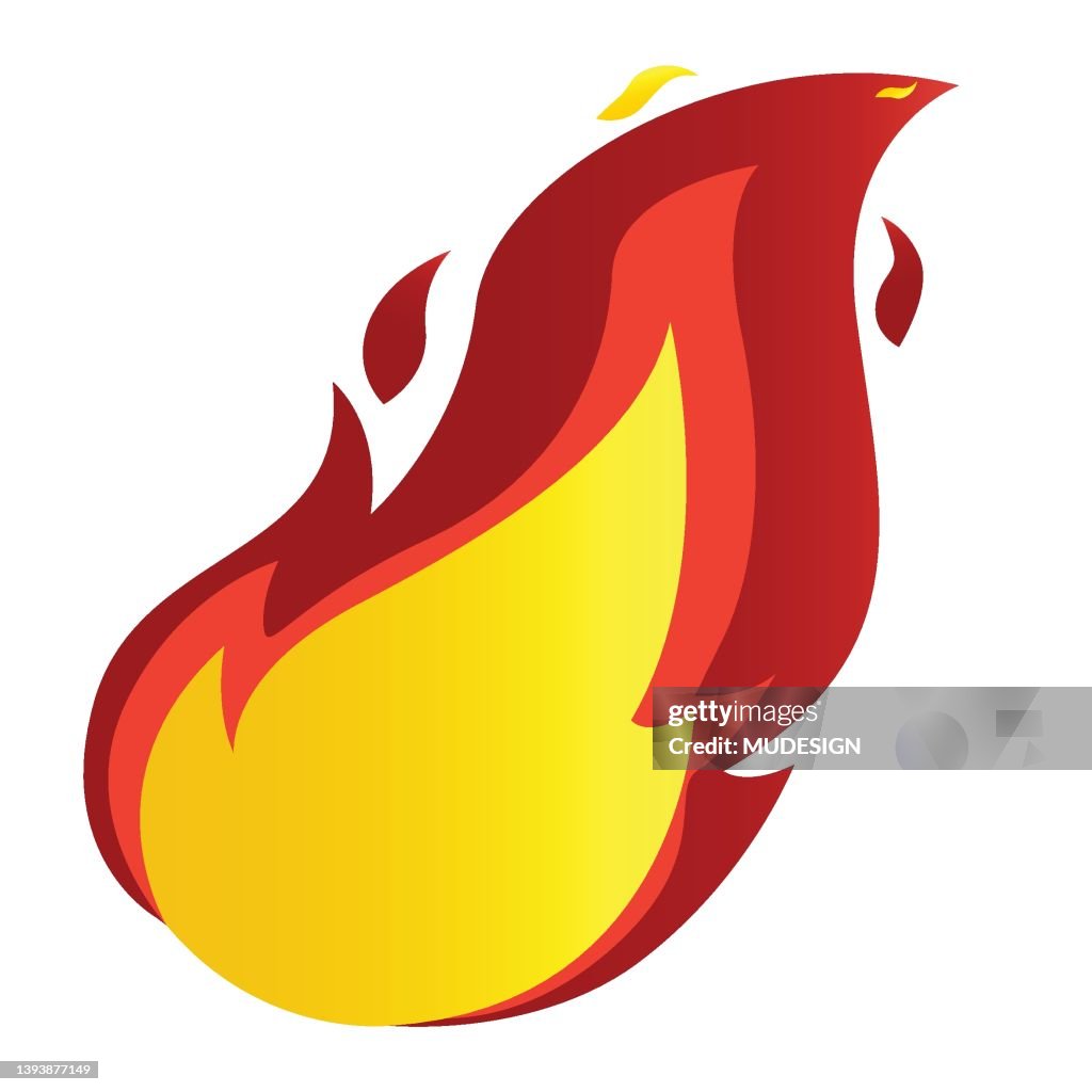 Fire flame icon. Isolated bonfire sign