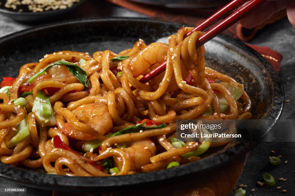 Mongolian Shrimp with Udon Noodles