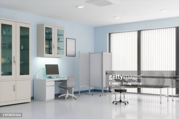 examination room in doctor's office - doctors office no people stock pictures, royalty-free photos & images