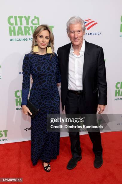 Alejandra Silva and Richard Gere attend the City Harvest Presents The 2022 Gala: Red Supper Club at Cipriani 42nd Street on April 26, 2022 in New...