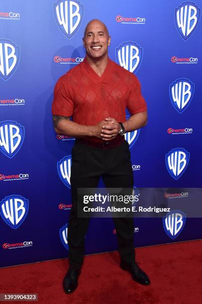 Dwayne Johnson speaks onstage during CinemaCon 2022 - Warner Bros. Pictures “The Big Picture” Presentation at The Colosseum at Caesars Palace during...