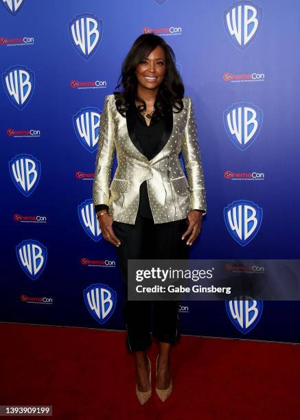 Actress and host Aisha Tyler attends Warner Bros. Pictures "The Big Picture" presentation at Caesars Palace during CinemaCon 2022, the official...