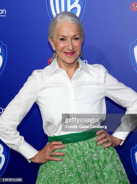 Actress Dame Helen Mirren DBE attends Warner Bros. Pictures "The Big Picture" presentation at Caesars Palace during CinemaCon 2022, the official...