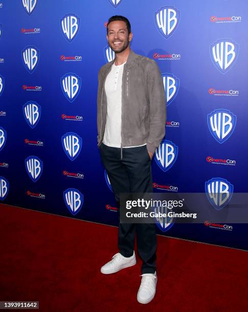 Actor Zachary Levi attends Warner Bros. Pictures "The Big Picture" presentation at Caesars Palace during CinemaCon 2022, the official convention of...