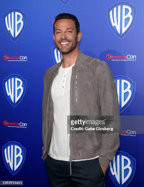 Actor Zachary Levi attends Warner Bros. Pictures "The Big Picture" presentation at Caesars Palace during CinemaCon 2022, the official convention of...