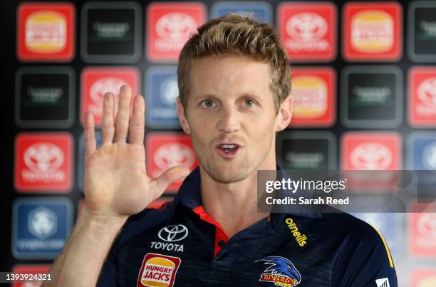 Rory Sloane before an Adelaide Crows AFL training session at West Lakes on April 27, 2022 in Adelaide, Australia.