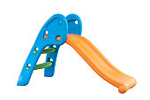 Plastic slide is a toy that children be satisfied isolated on white background included clipping path.