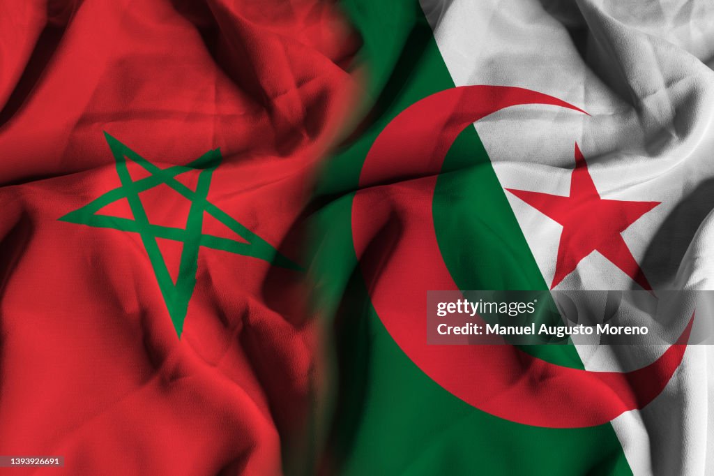 Flags of Morocco and Algeria