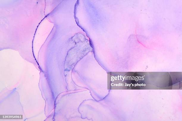 abstract fluid art painting with alcohol ink. - amethyst stock-fotos und bilder