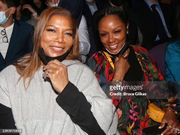 Queen Latifah and Eboni Nichols pose at the opening night of the new musical "Strange Loop" on Broadway at The Lyceum Theatre on April 26, 2022 in...