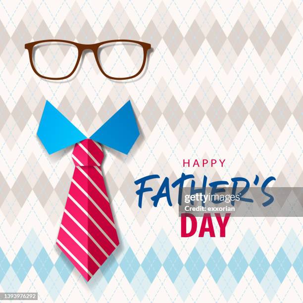 father’s day eyeglasses & tie - jeune papa stock illustrations