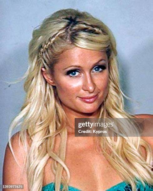 In this handout, the mug shot of Paris Hilton, 2010.