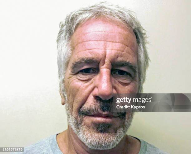 In this handout, the mug shot of Jeffrey Epstein, 2019.