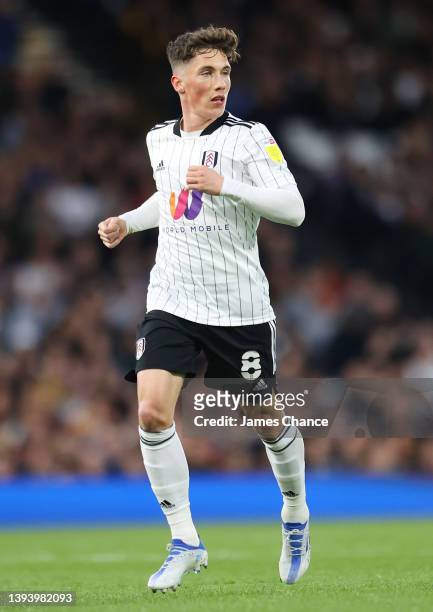 Harry Wilson of Fulham looks on during the Sky Bet Championship match between Fulham and Nottingham Forest at Craven Cottage on April 26, 2022 in...