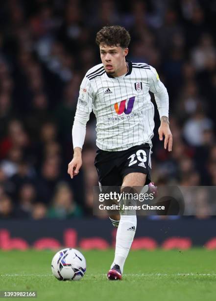 Neco Williams of Fulham controls the ball during the Sky Bet Championship match between Fulham and Nottingham Forest at Craven Cottage on April 26,...