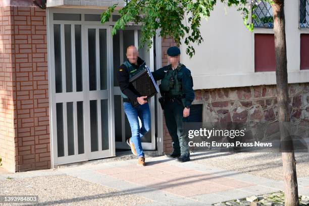 Two agents during an operation against drug trafficking in Ceuta and Campo de Gibraltar, in Barriada Pedro La Mata, on April 27 Ceuta, Spain. During...
