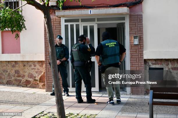 Agents during an operation against drug trafficking in Ceuta and Campo de Gibraltar, in Barriada Pedro La Mata, on 27 April, 2022 Ceuta, Spain....