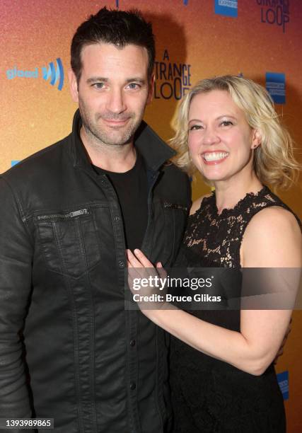 Colin Donnell and Patti Murin pose at the opening night of the new musical "Strange Loop" on Broadway at The Lyceum Theatre on April 26, 2022 in New...