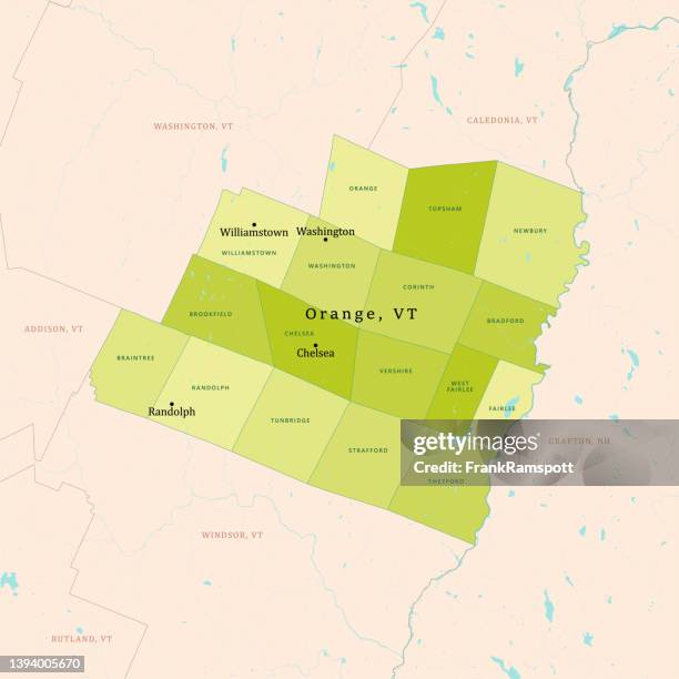 vt orange vector map green - orange county stock illustrations
