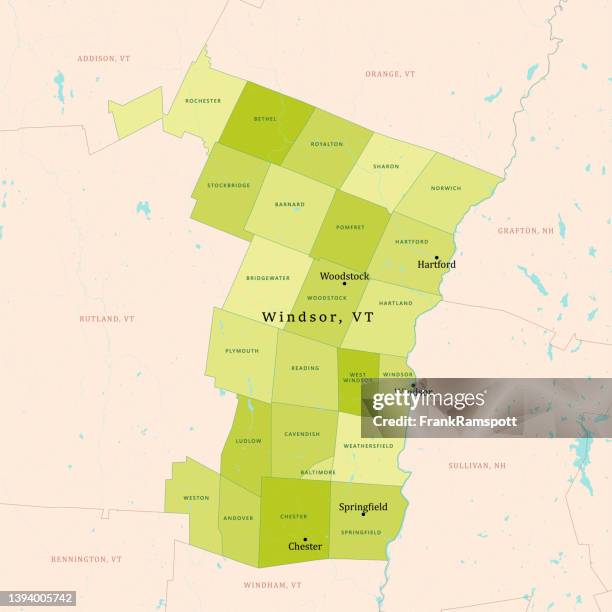 vt windsor vector map green - woodstock vermont stock illustrations