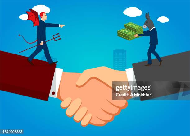 hand agreement between two people - mule stock illustrations