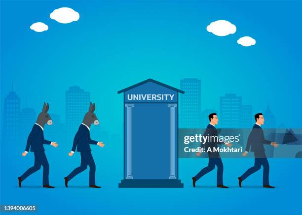study at the university - classroom door stock illustrations