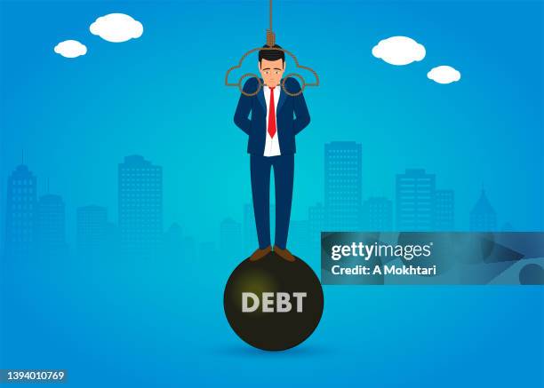 suicide because of car credit - suicide stock illustrations