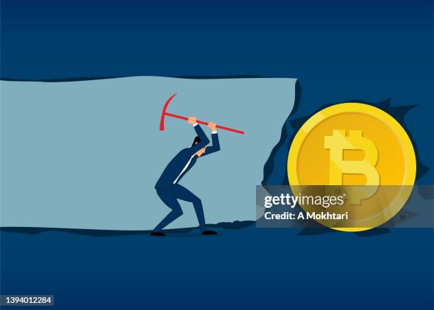 homme à la recherche de réussite - underground mining stock illustrations