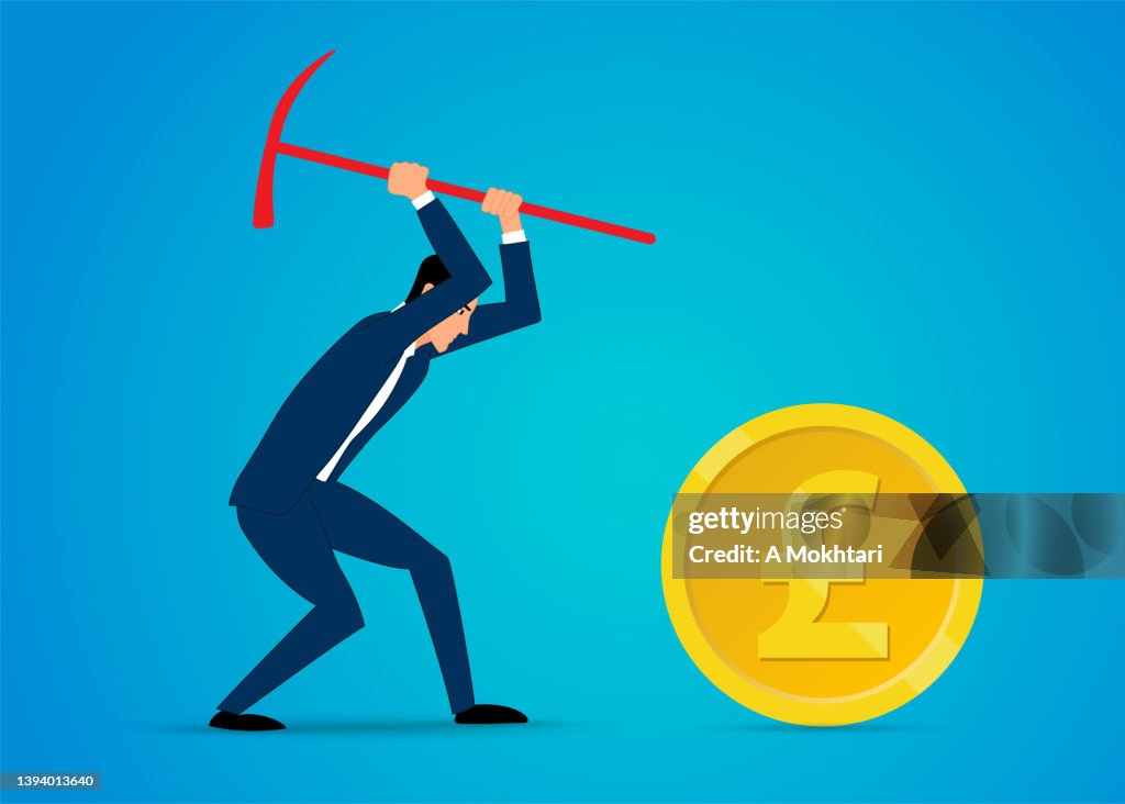 Man and the pound sterling