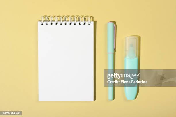 set for writing goals. - spiral notebook stock pictures, royalty-free photos & images