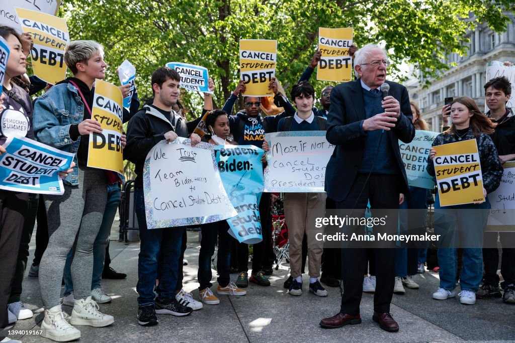 Students And Loan Activists Rally For The Cancellation Of Student Debt