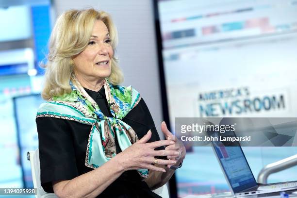 Former White House COVID Response Coordinator Dr. Deborah Birx visits "America's Newsroom" at Fox News Channel Studios on April 27, 2022 in New York...