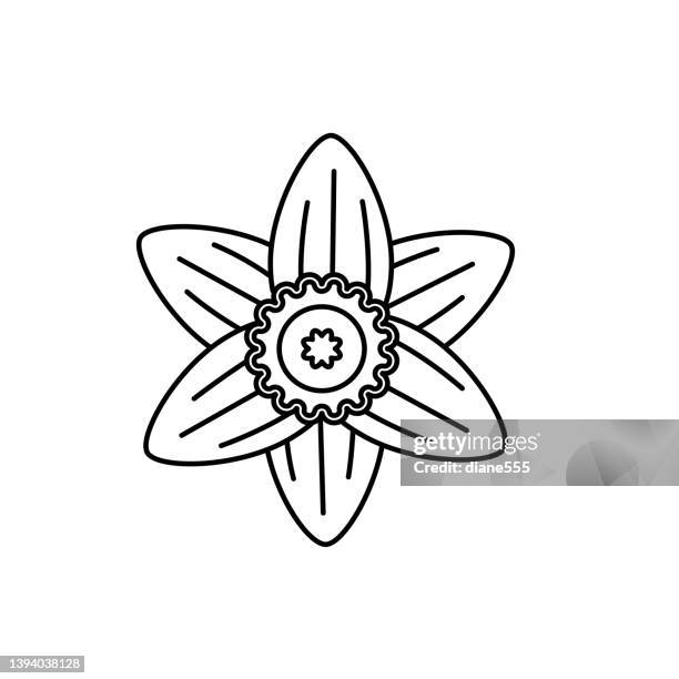 cute flower icon in flat design - daffodil - daffodil stock illustrations