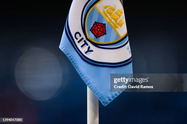 Corner flag is seen during the UEFA Champions League Semi Final Leg One match between Manchester City and Real Madrid at City of Manchester Stadium...