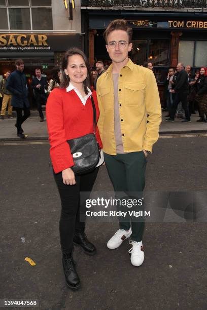 Giovanna and Tom Fletcher seen attending Prima Facie - press night on April 27, 2022 in London, England.