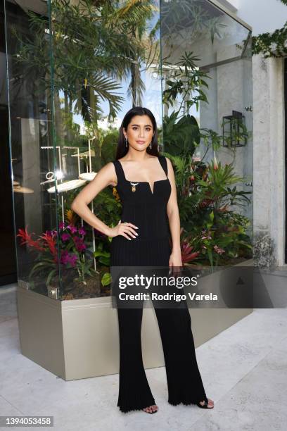 In this image released on April 27 Praya Lundberg attends as Tiffany & Co. Celebrates 2022 Tiffany Blue Book Collection, BOTANICA, in Miami Beach,...