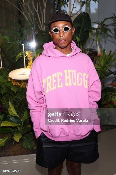 In this image released on April 27 Pharrell Williams attends as Tiffany & Co. Celebrates 2022 Tiffany Blue Book Collection, BOTANICA, in Miami Beach,...
