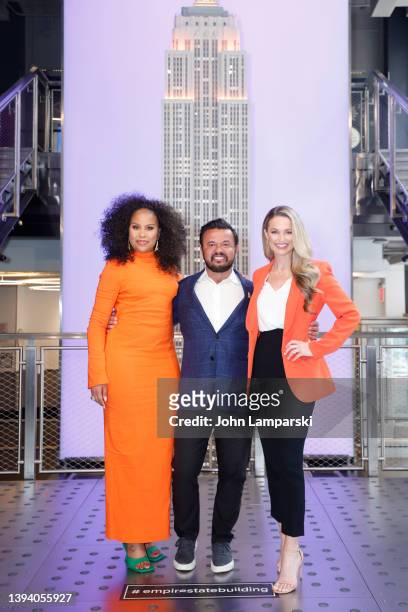Peter Anevski, CEO, Progyny joins Kellee Stewart and Allie LaForce to light up the Empire State Building orange for National Infertility Awareness...