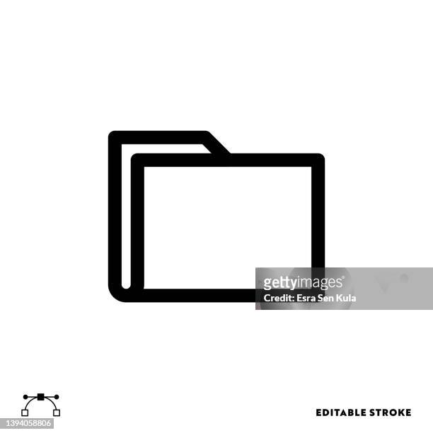 file folder icon design with editable stroke. suitable for web page, mobile app, ui, ux and gui design. - ring binder stock illustrations