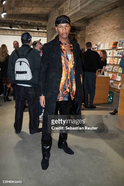 VVarholla attends the Johannes Wohnseifer X MCM Edition Launch during the Gallery Weekend Berlin at König Galerie on April 27, 2022 in Berlin,...