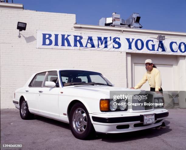 Yoga guru Bikram Choudhury outside his yoga studio in 2005 in Hollywood, California.