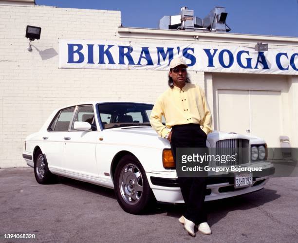Yoga guru Bikram Choudhury outside his yoga studio in 2005 in Hollywood, California.