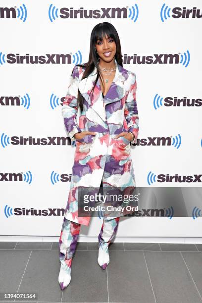 Kelly Rowland visits the SiriusXM Studios on April 27, 2022 in New York City.