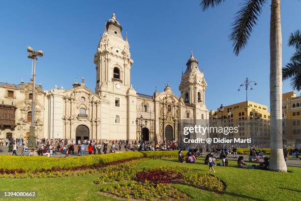 plaza de armas in lima, peru - lima peru stock pictures, royalty-free photos & images