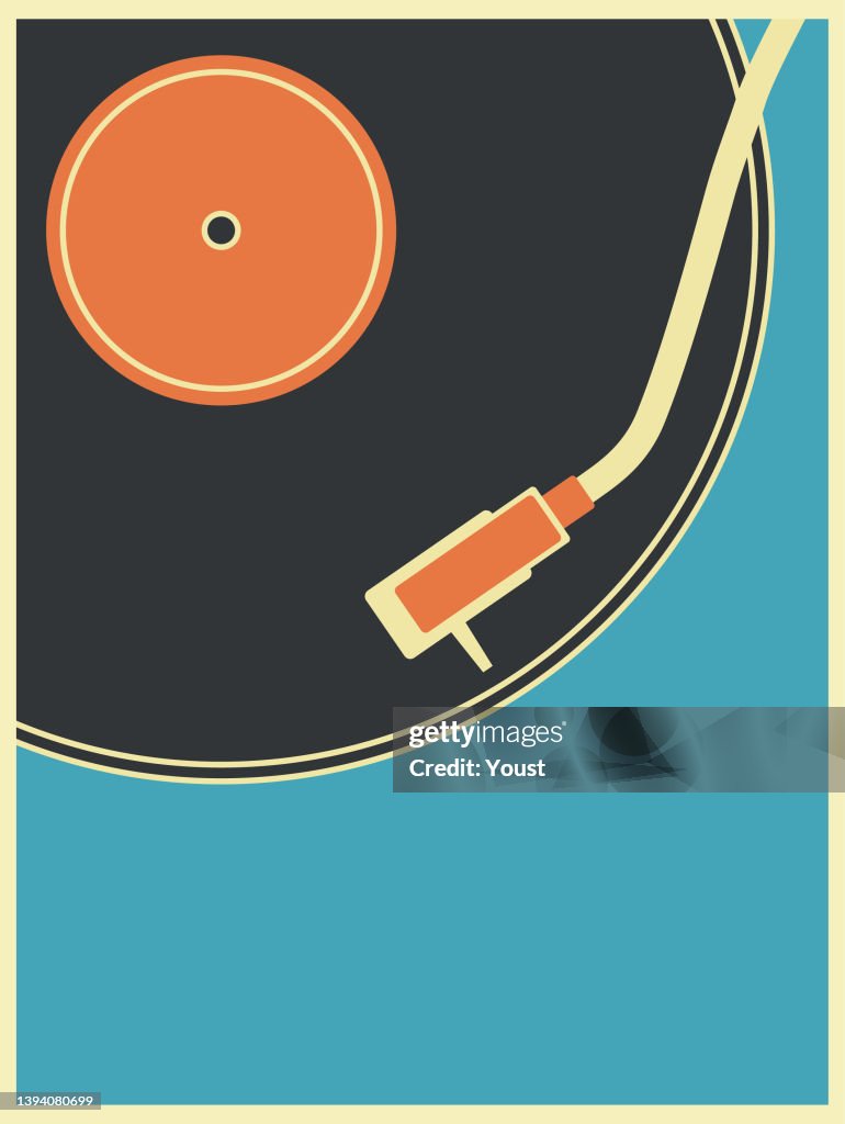 Wall Art Print | Retro Music Vintage Turntable Poster in, Youst