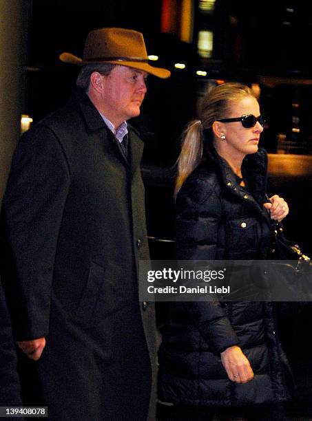 Crown Prince Willem-Alexander arrives at Innsbruck hospital with Mabel Wisse Smit, the wife of Prince Johan Friso, on February 19, 2012 in Innsbruck,...