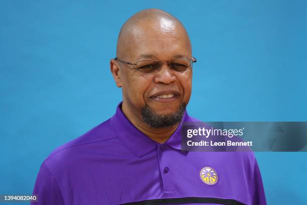 Assistant coach Fred Williams attends Los Angeles Sparks Media day at Jump Beyond Sports on April 27, 2022 in Torrance, California. NOTE TO USER:...